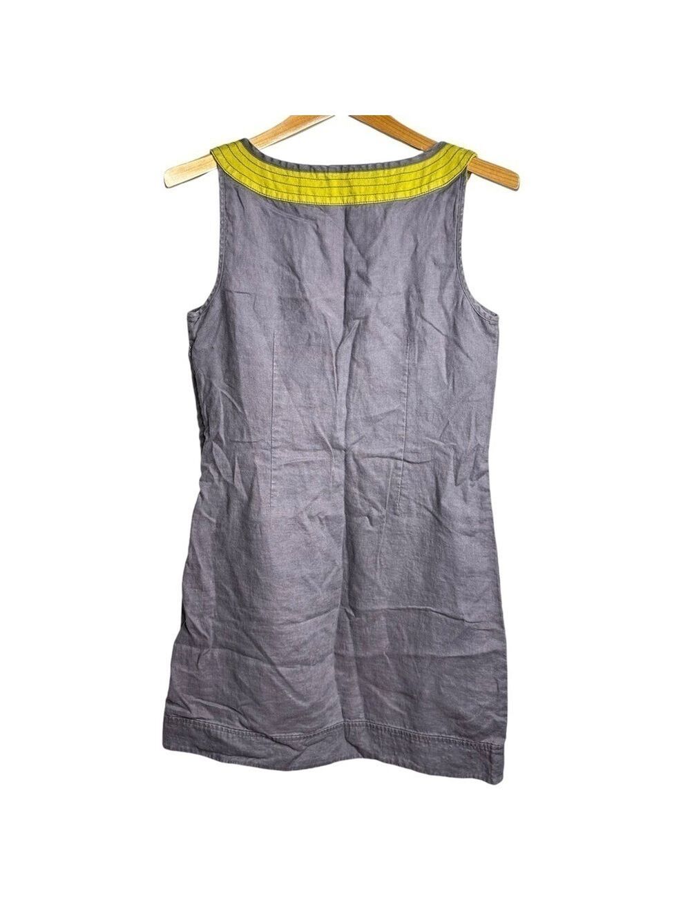 Boden Gray & Yellow Sleeveless Shift Dress Women’s Size 6R‎ - Picture 4 of 6
